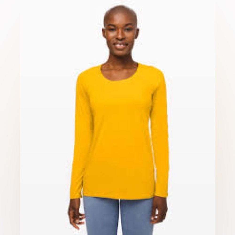 Lululemon emerald long sleeve size 6 in honeycomb yellow